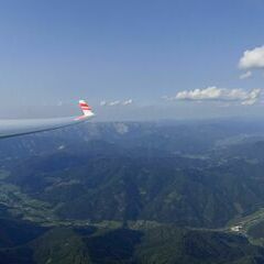 Flugwegposition um 14:39:48: Aufgenommen in der Nähe von Gemeinde Gaal, Österreich in 2968 Meter